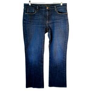 The Sweetheart Women's Mid Rise Dark Wash Straight Leg Zip Blue Jeans Size 12S